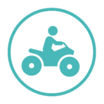 Icon of an ATV 4-wheeler vehicle and rider