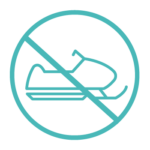 Icon of a snowmobile with a line through it